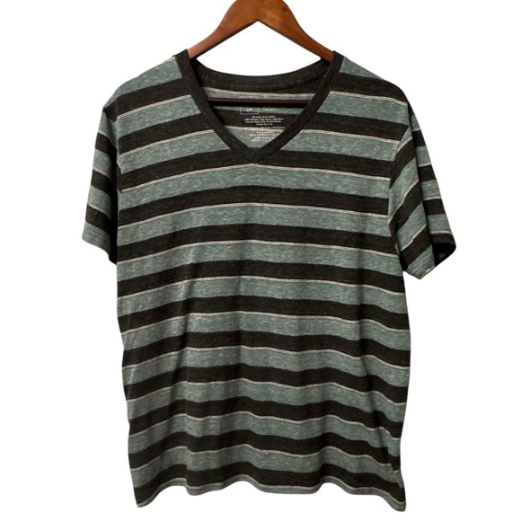 Men's Urban Outfitters BDG Striped Grey & Teal T-Shirt - Picture 1 of 7